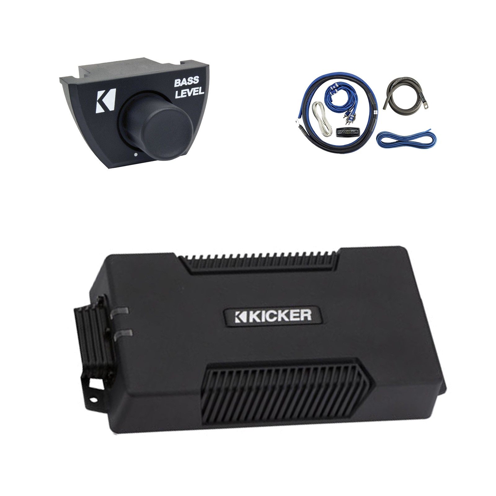 Kicker 48PXA4004 Waterproof 4 Channel 800W Dynamic Power Amplifier w/Kit, Remote