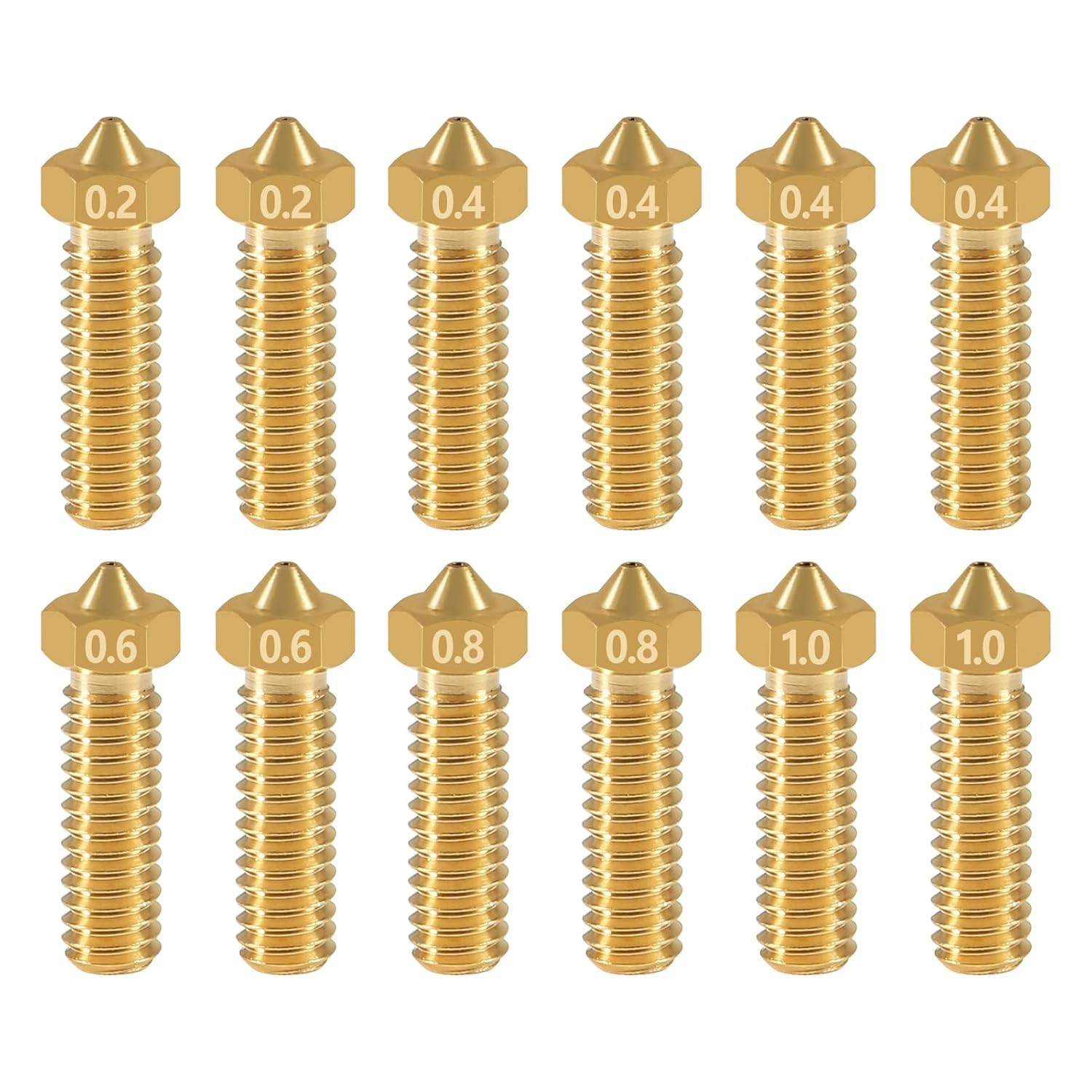 12 Pack Brass Nozzles Anycubic Kobra 2 3D Printer Parts, Brass Nozzles Kit