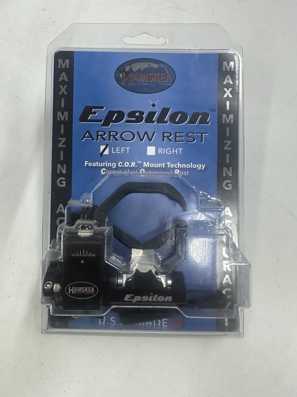 HAMSKEA EPSILON ARROW REST W/ UNIVERSAL BRACKET  - LH or LEFT HANDED