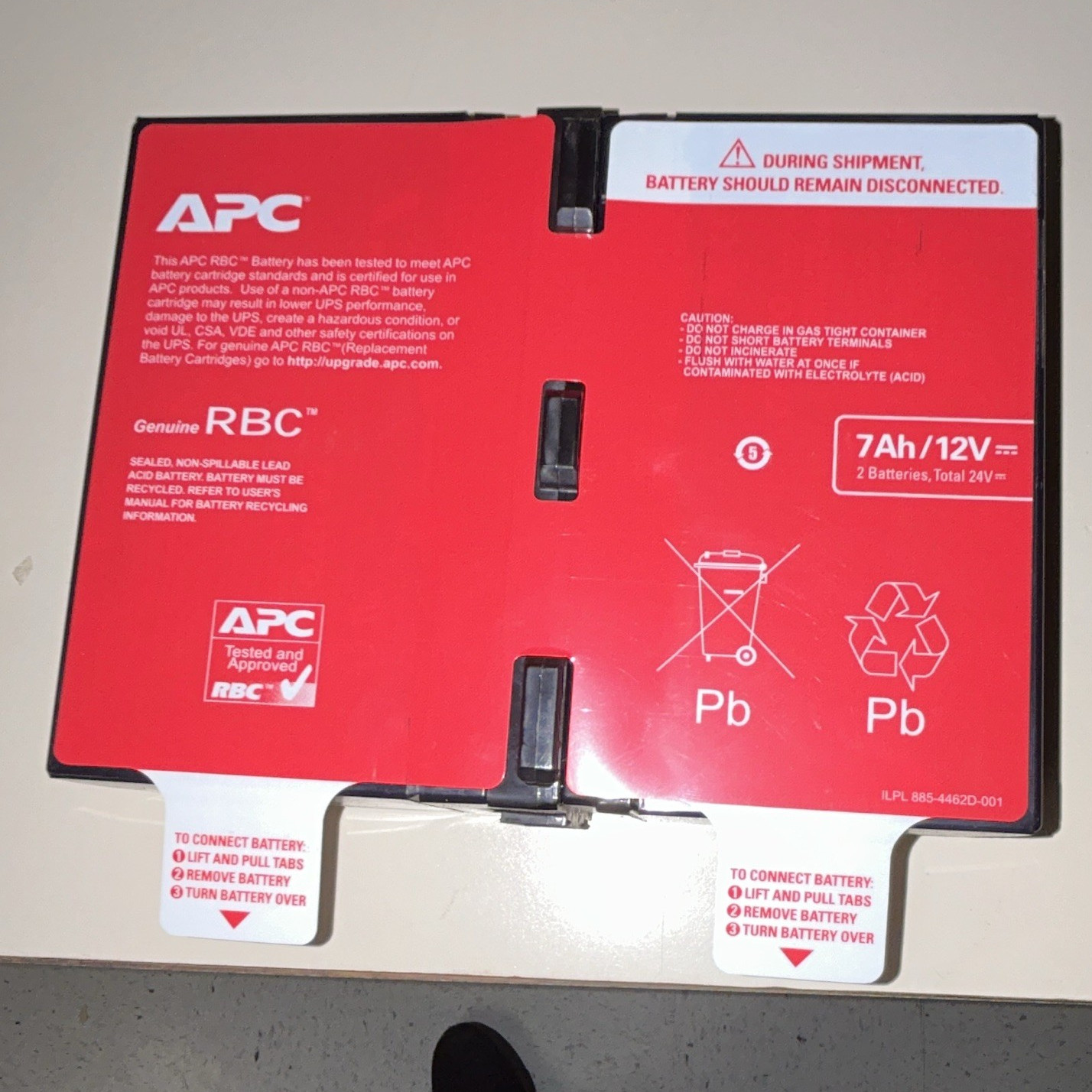 APC Genuine RBC UPS Replacement Battery Pack 7Ah 12V, MPN 0M-101200-002