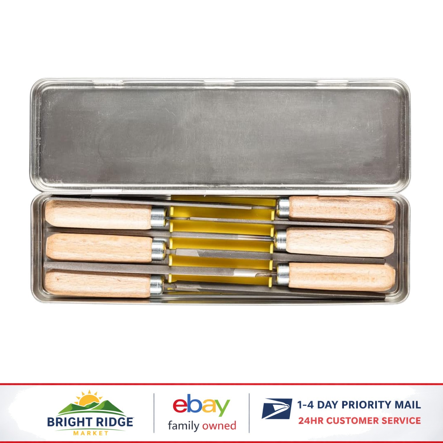 Handy 4 Inch Key Files for Delicate Filing in Metal Storage with Wooden Handles