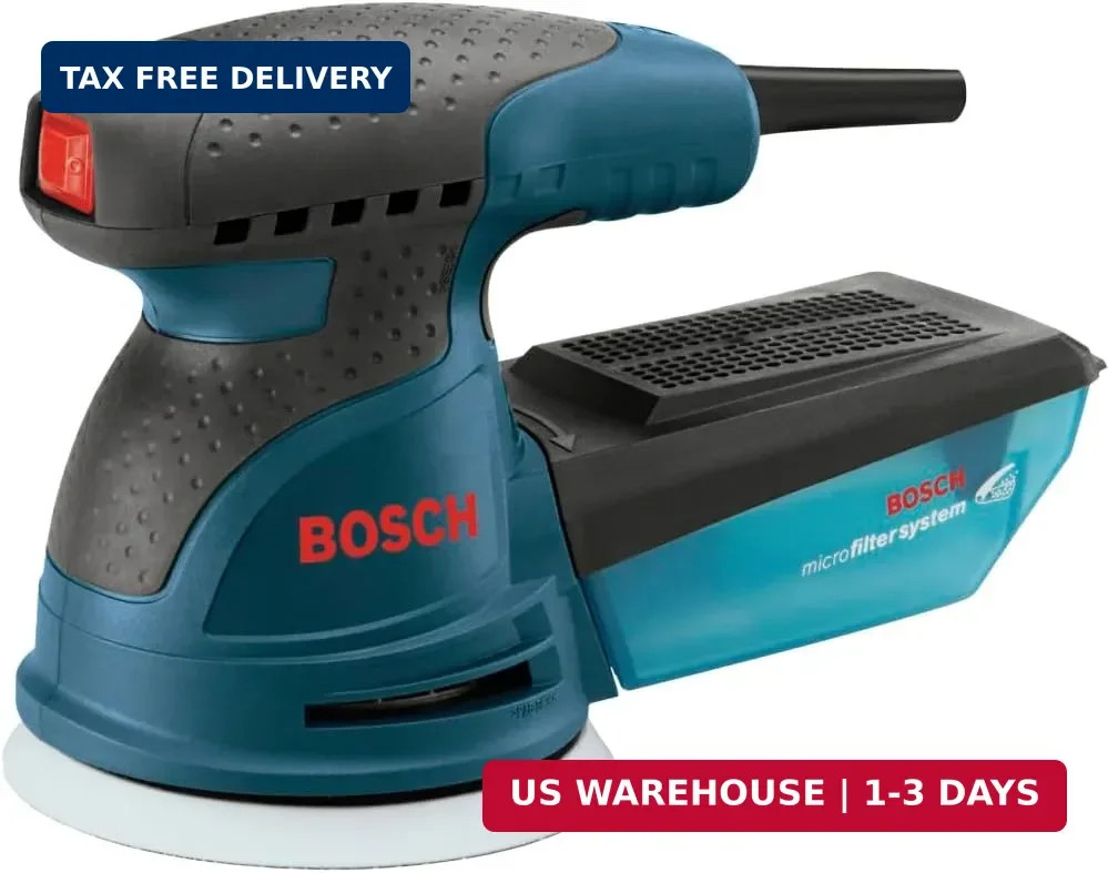 BOSCH ROS20VSC Palm Sander with Vacuum Dust Collector, 2.5 Amp 5 Inch Corded Var