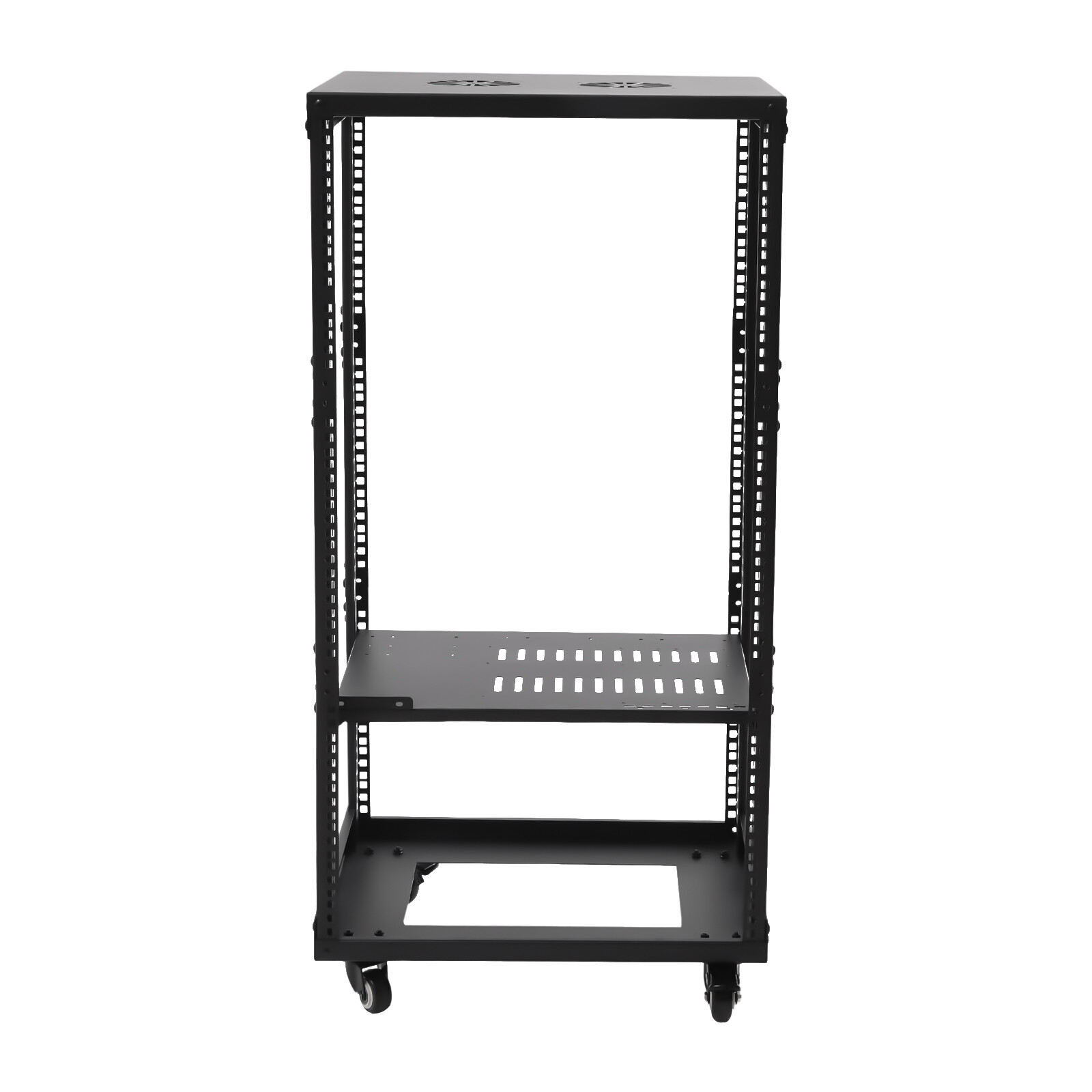 18.5" 4 Post Open Frame Network Server Rack 18U Adjustable Partition 0-31.5''