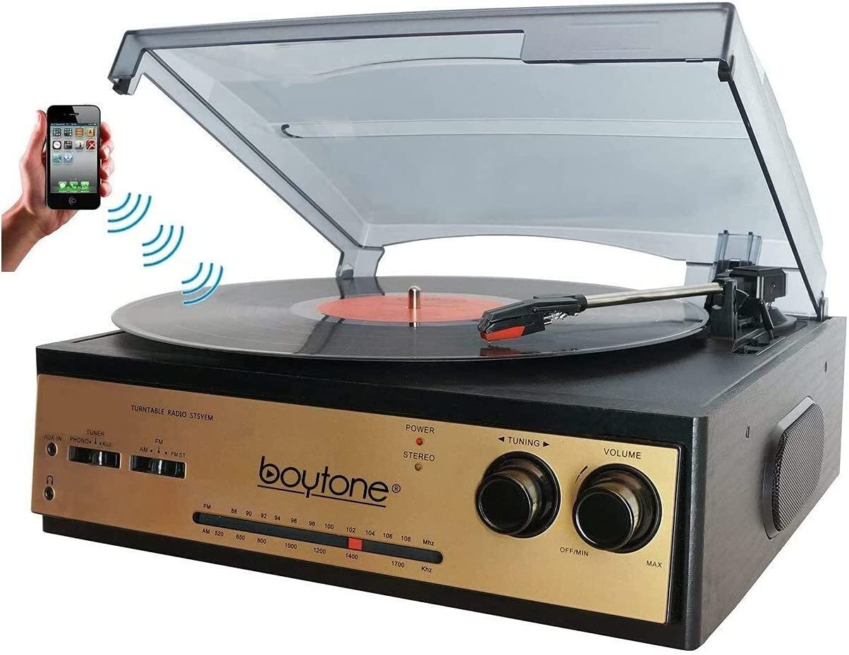 Boytone BT-13G with Bluetooth Connection 3-Speed Stereo Turntable (Used)