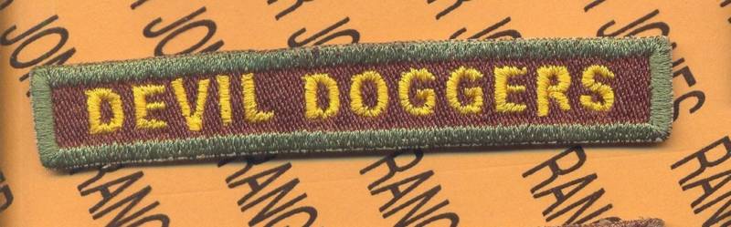 US Army DEVIL DOGGERS 759th Armored Regiment Armor Tank Tab ~4" patch c/e