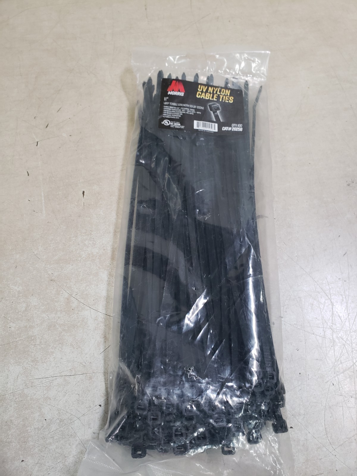 Morris 20256 UV Cable Tie 50LB QTY 100pcs  in 1 Pack