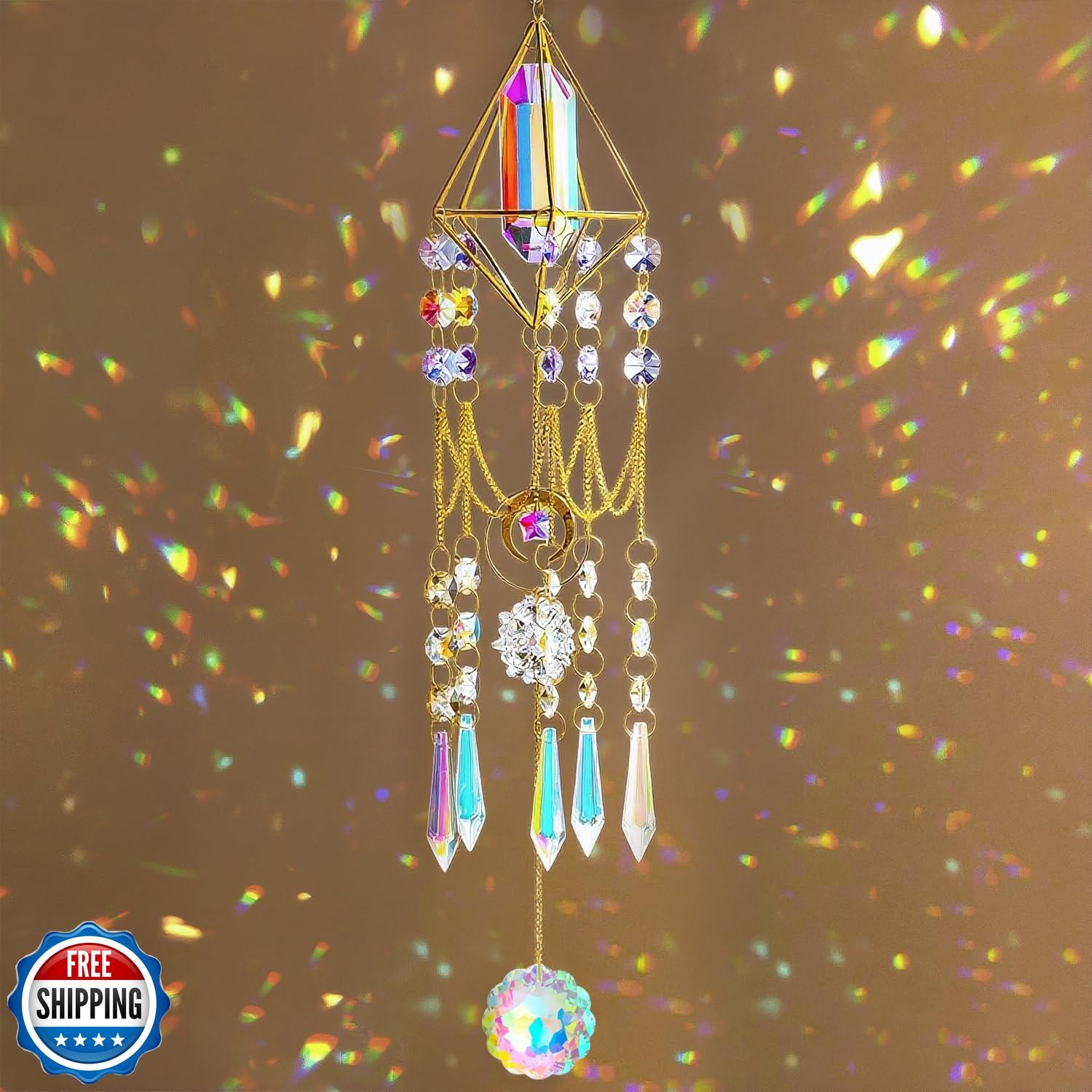 HandD HYALINE and DORA Crystal Prisms Suncatcher Window Hanging Pendant Glass