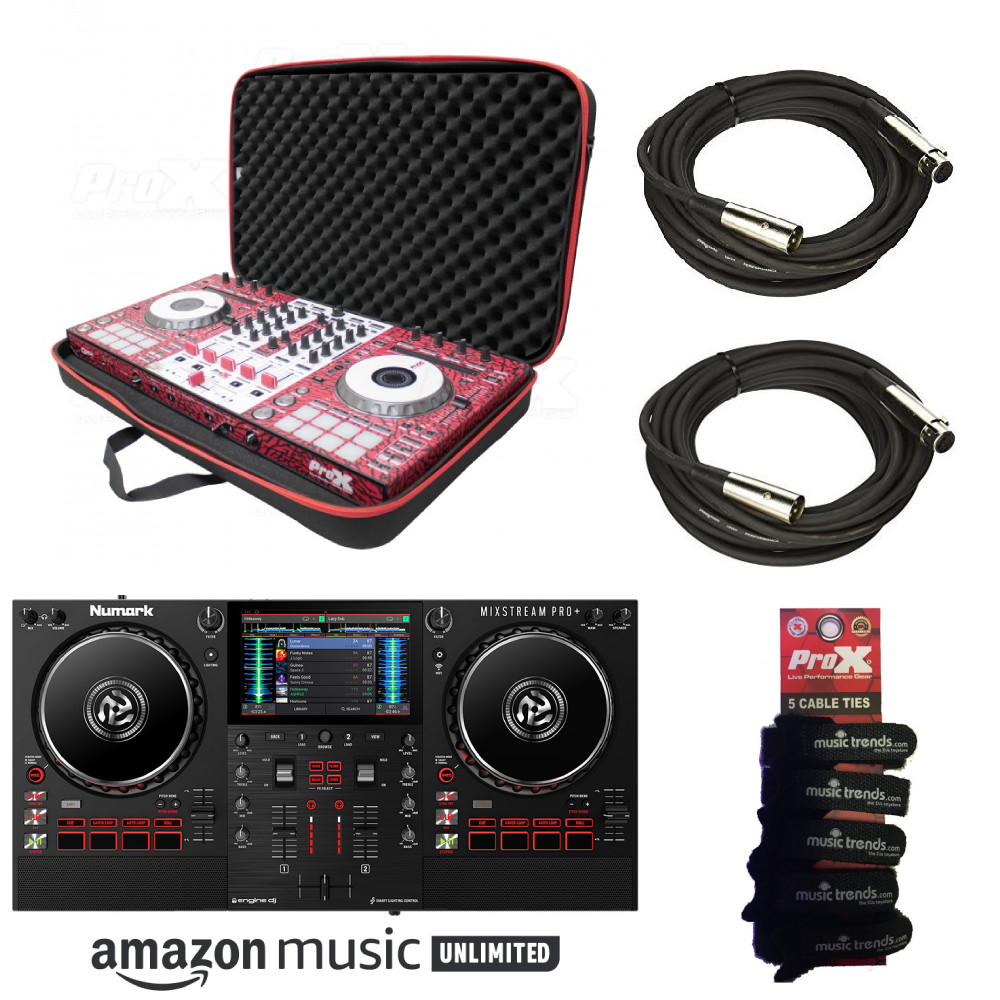 Numark Mixstream Pro + Premium DJ Controller with EVA Case & XLRs