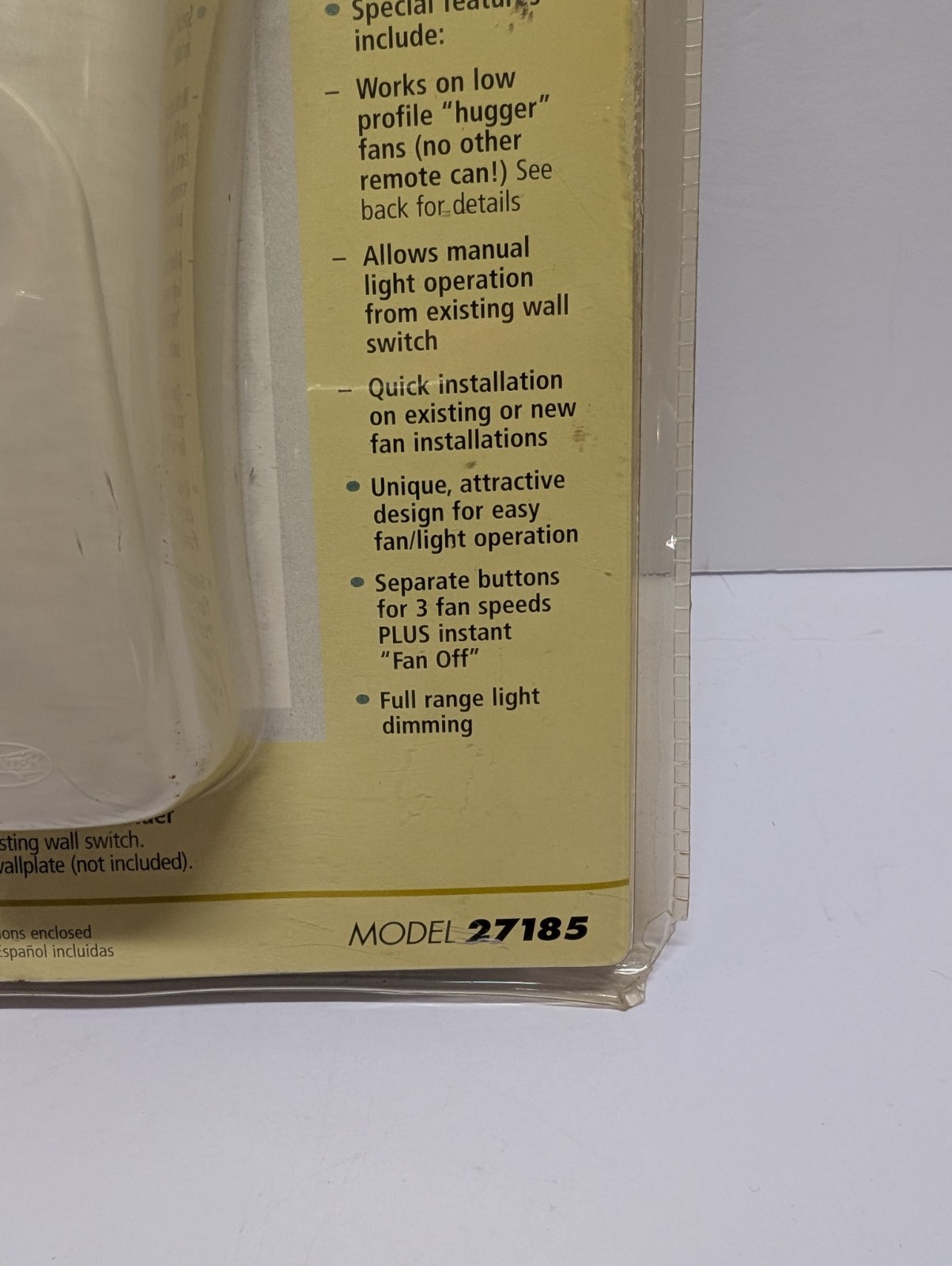 Hunter All Fan Ceiling Fan & Light Remote Control Model 27185 New PACKAGE DAMAGE