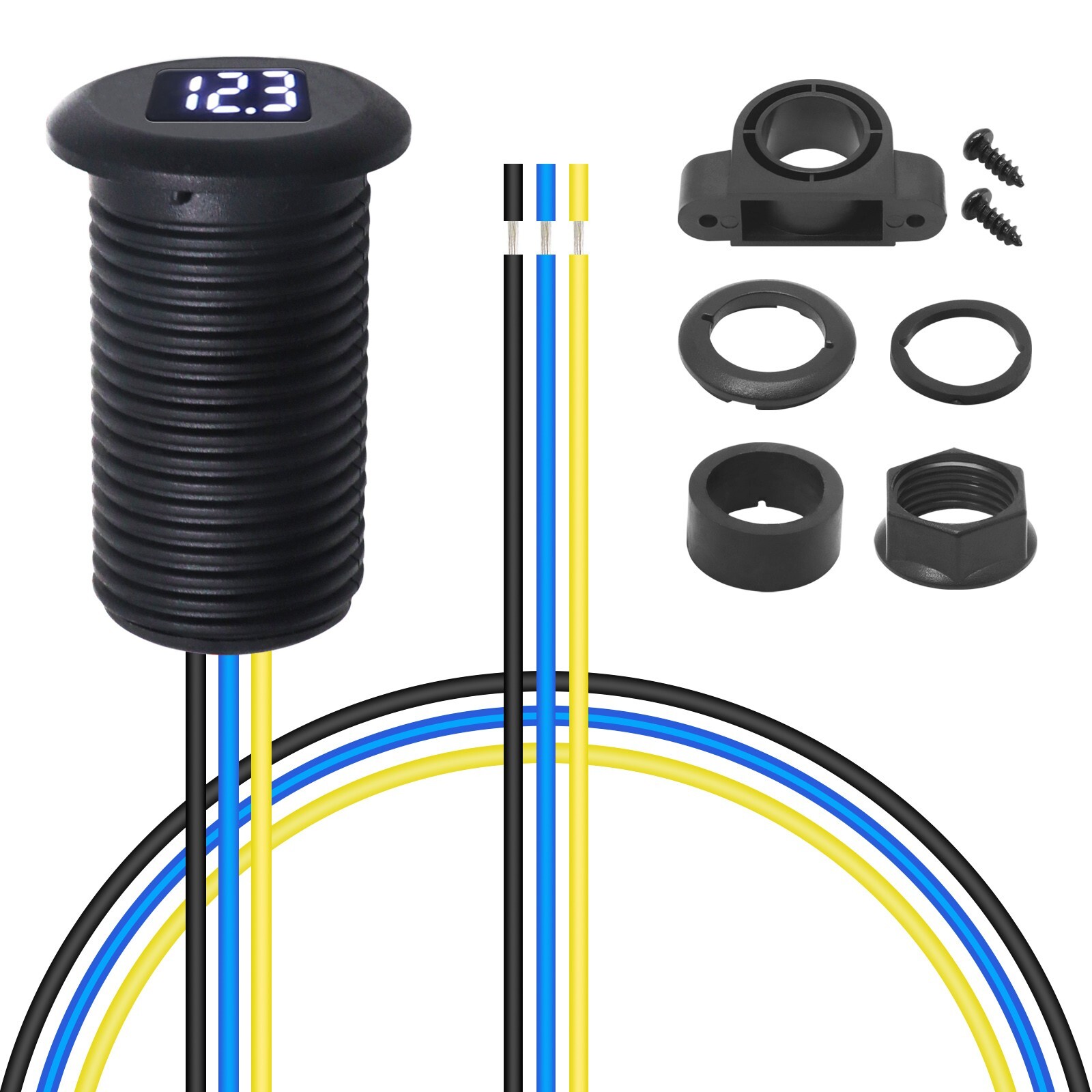 Recoil MDV Super Mini Waterproof LED Display Voltmeter Flush or Surface Mount