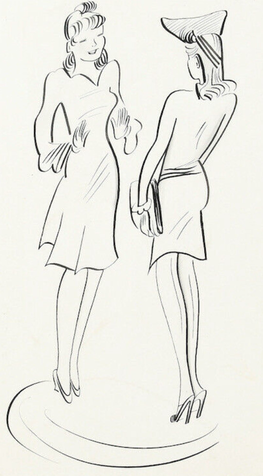 Women Dialogue, 1943, Max Bauer, Flying Leaves, Munich