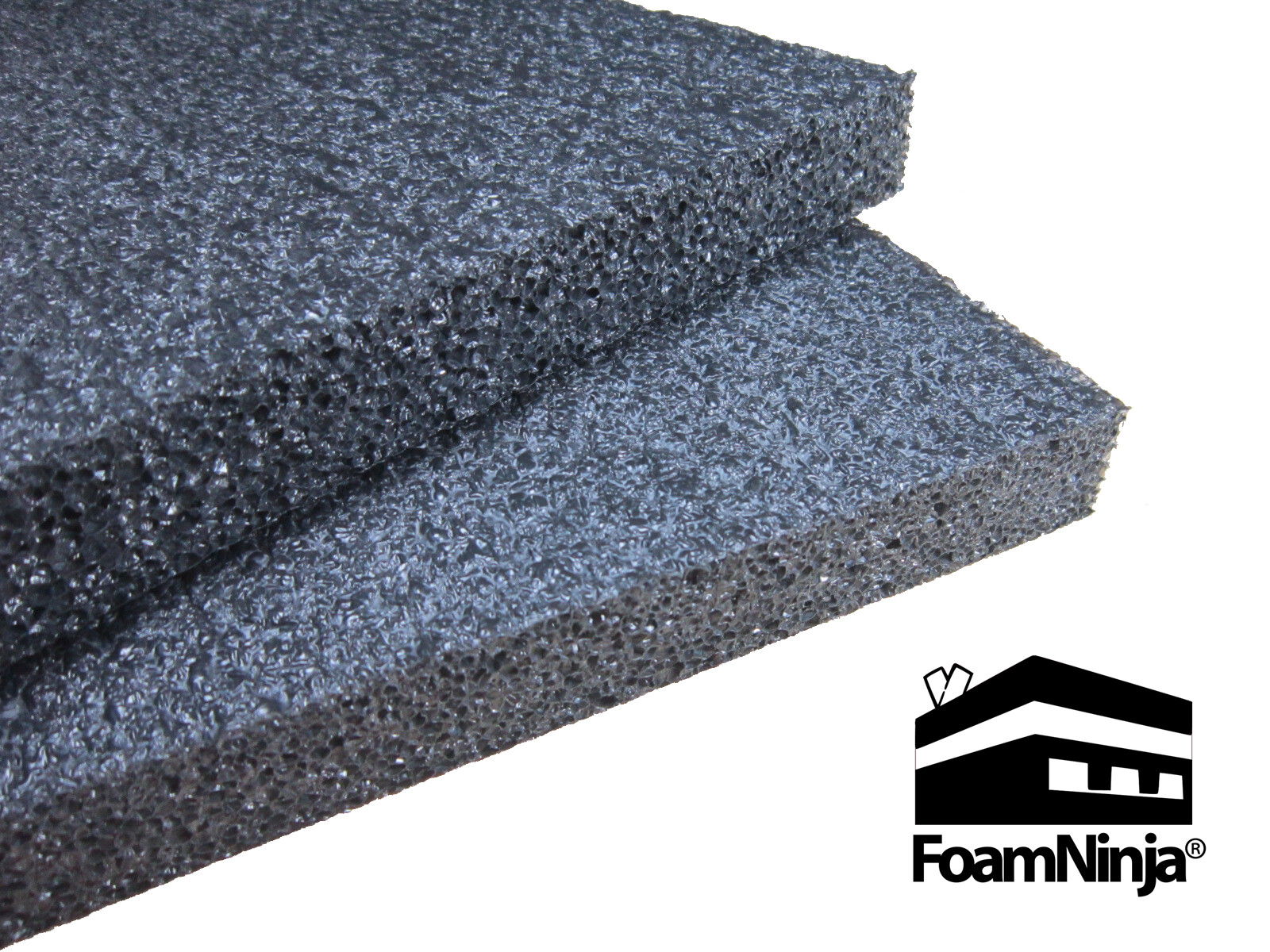 Polyethylene Foam Case Shipping Packaging 4 Pk 2"x12"x24" Charcoal Black 1.7 pcf