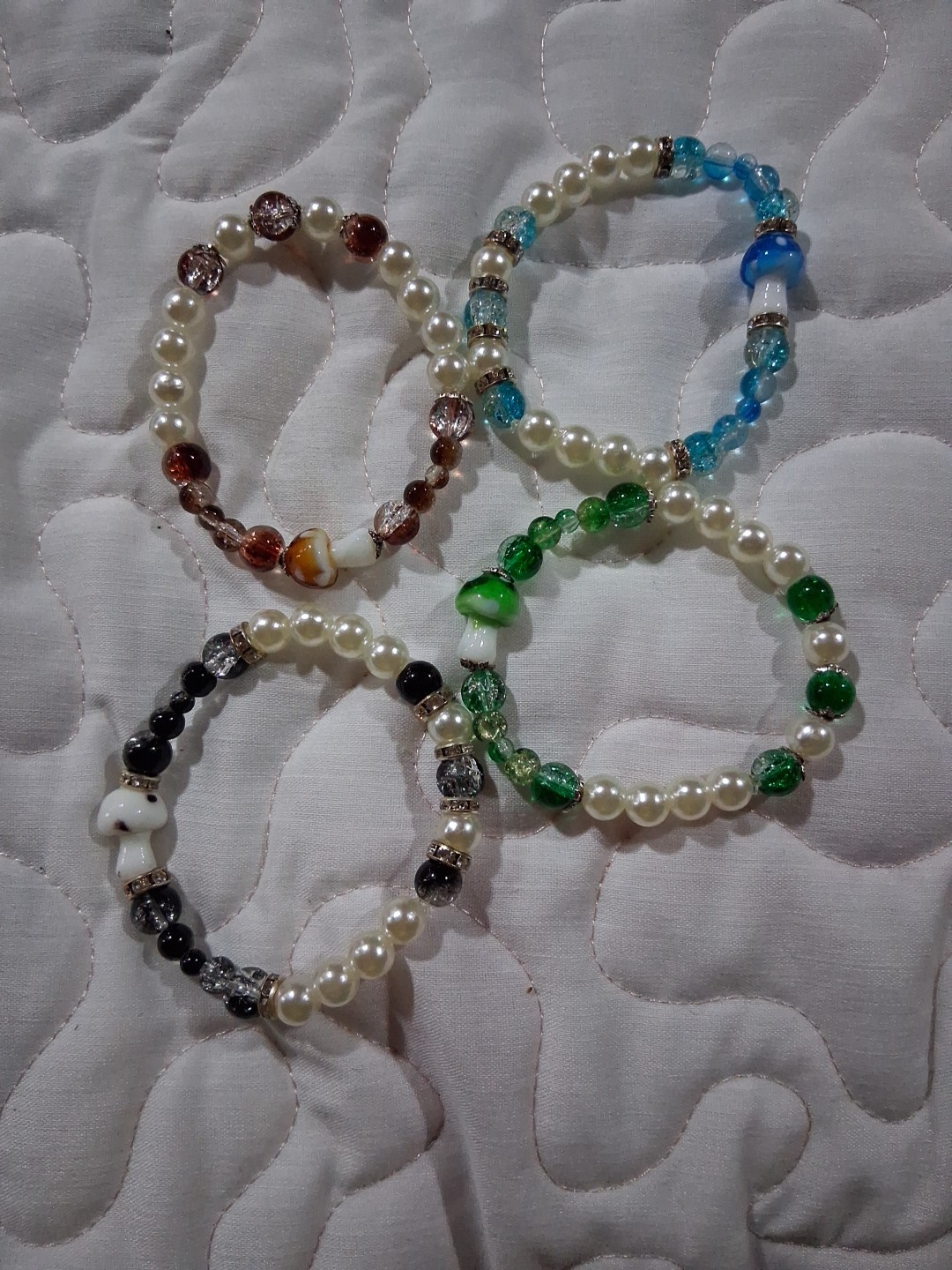 Glass, Mushroom Bracelets, Handmade By Designs by Z