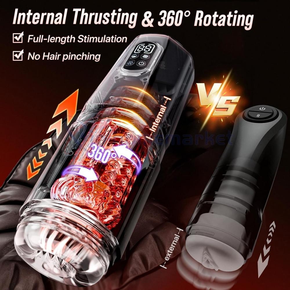 Male Masturbaters Automatic HandsFree Rotating Cup Thrusting Stroker Lubricants