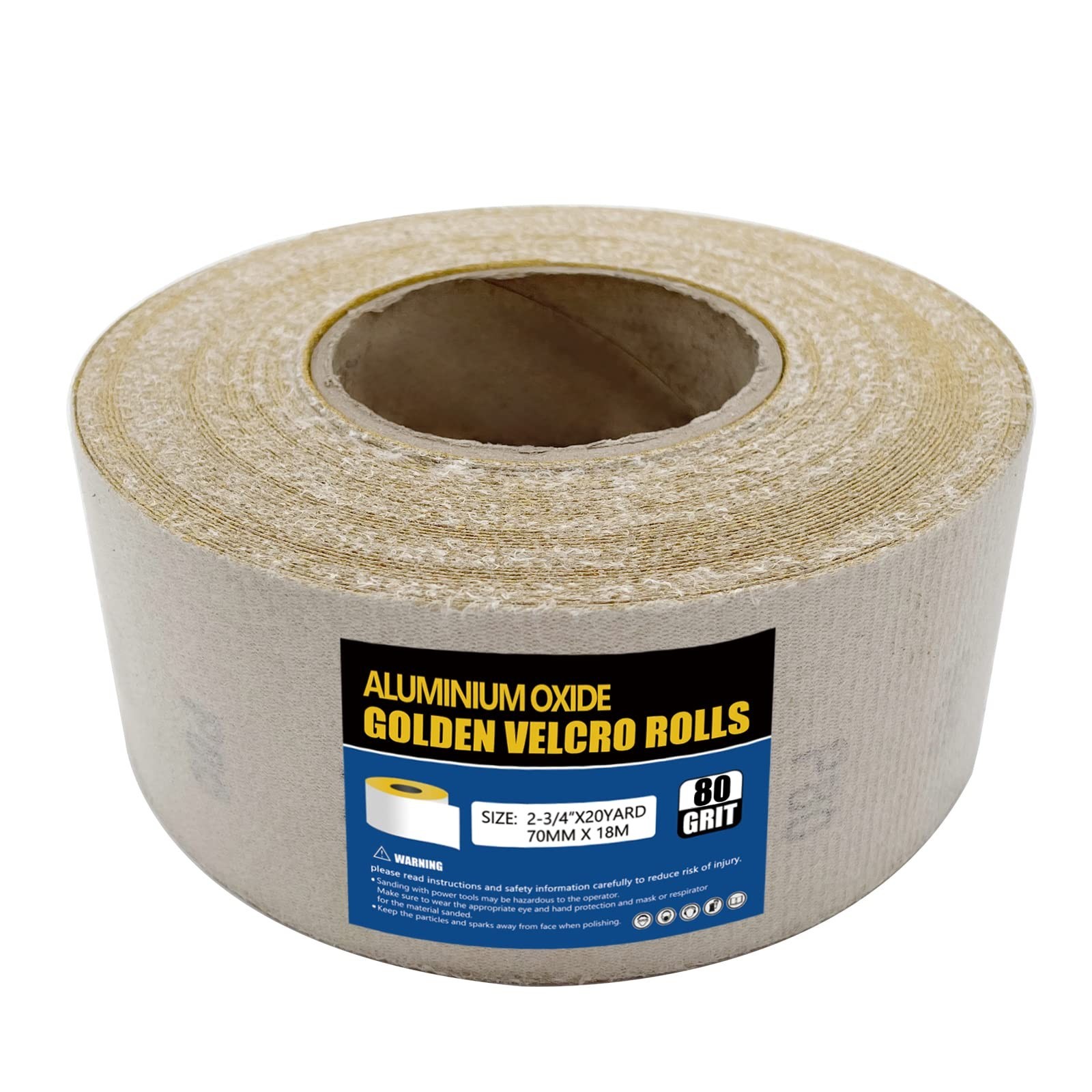 80 Grit Hook and Loop Sandpaper Roll, 2-3/4" X 20 Yard Aluminium Oxide Hook-a...