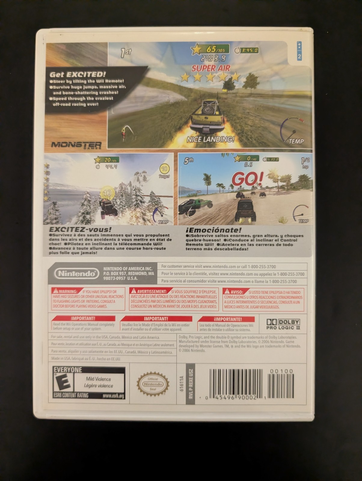 Excite Truck Nintendo Wii CASE MANUAL INSERTS ONLY Authentic Guaranteed