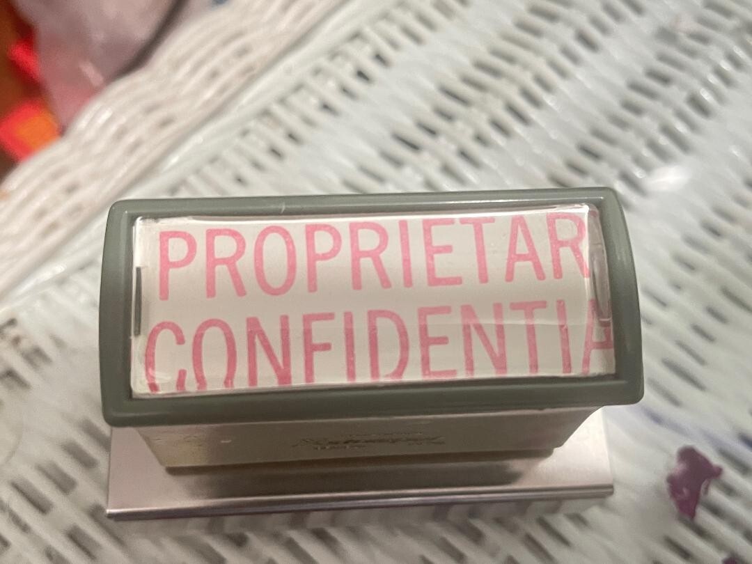 USED Xstamper PROPRIETARY CONFIDENTIAL stamp XL-2(2F)