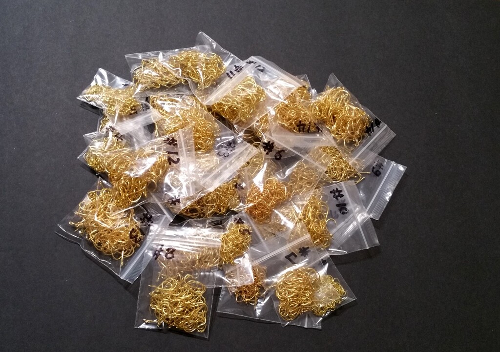 100 Pcs/Lot of  Carbon Steel Off Set Gold Fishing Hooks ~ US SHIP !!