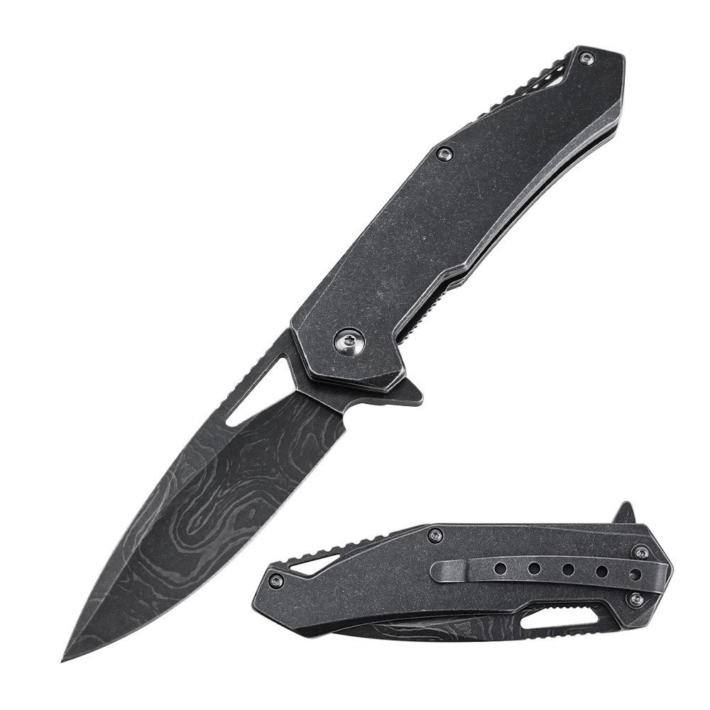 Tac Force Linerlock A/O Folding Knife Stainless Drop Point Blade - TF-A2001EM