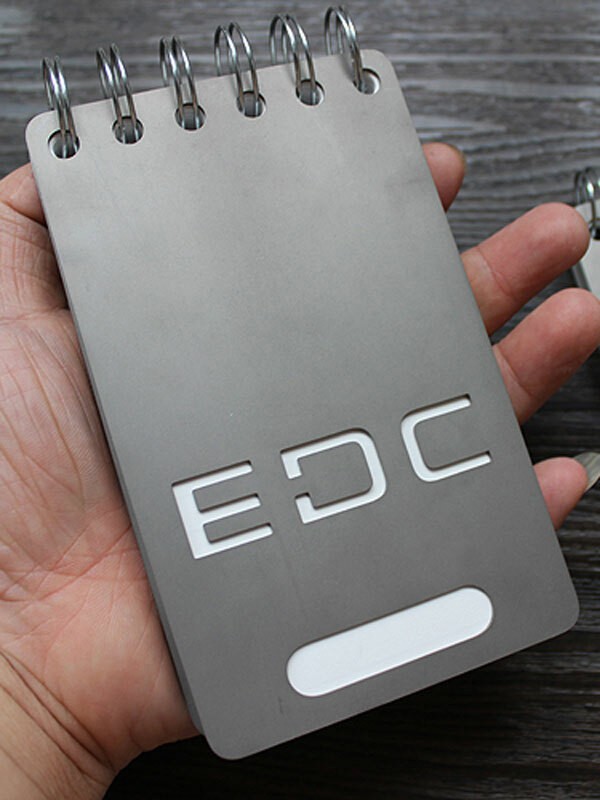 EDC Titanium Alloy Notepad Portable Recyclable Tools Outdoor Waterproof Notebook