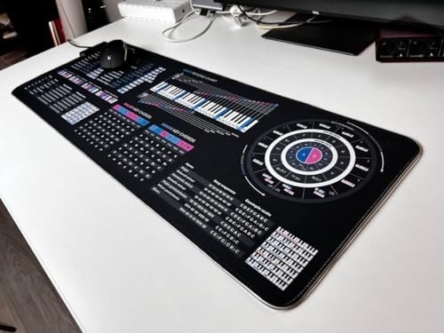 Music Theory Mousepad - Chord Formulas, Circle of Fifths, Modes & Clefs - Desk M