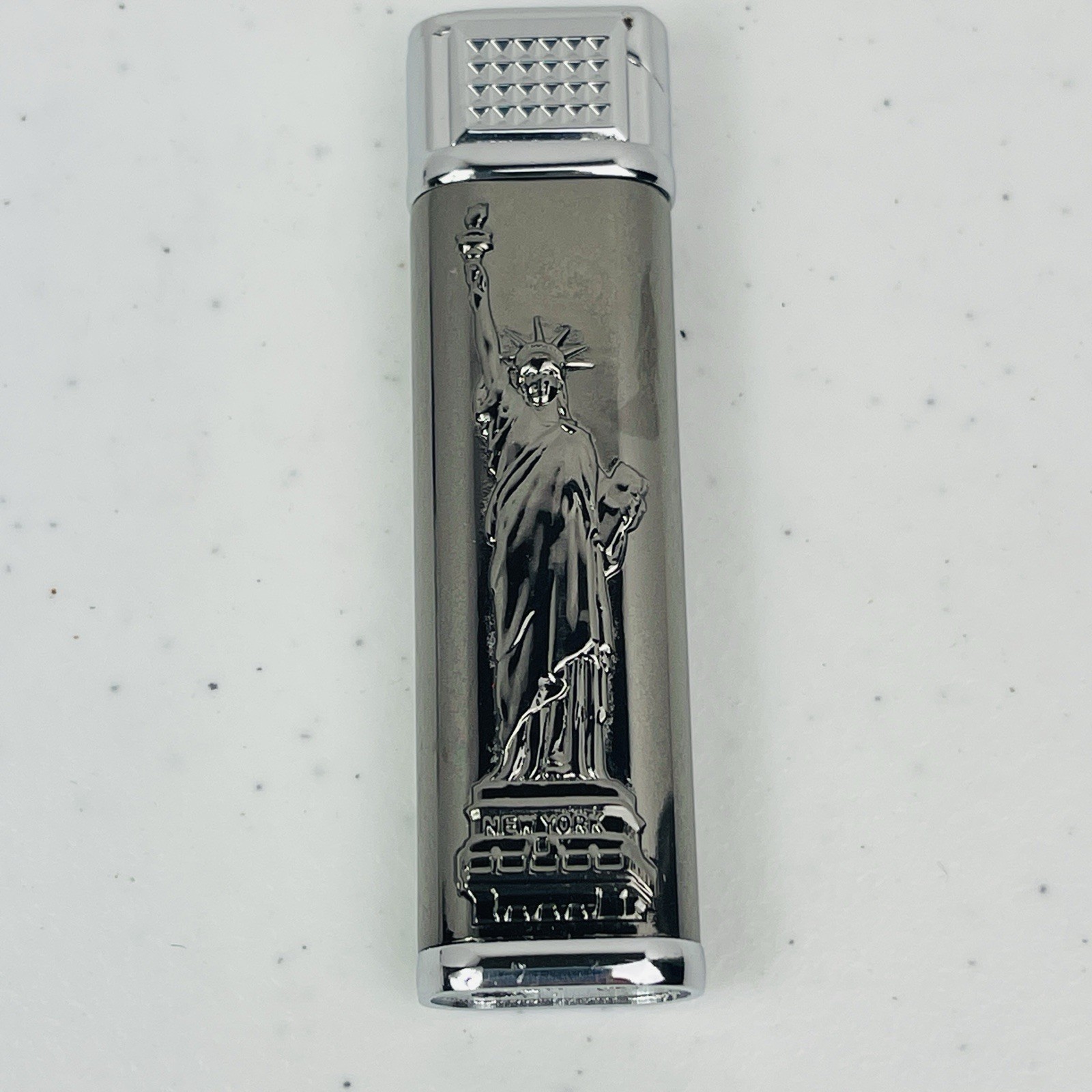 Vintage Unique Statute Of Liberty Silver Lighter Patriotic Collectible Vintage