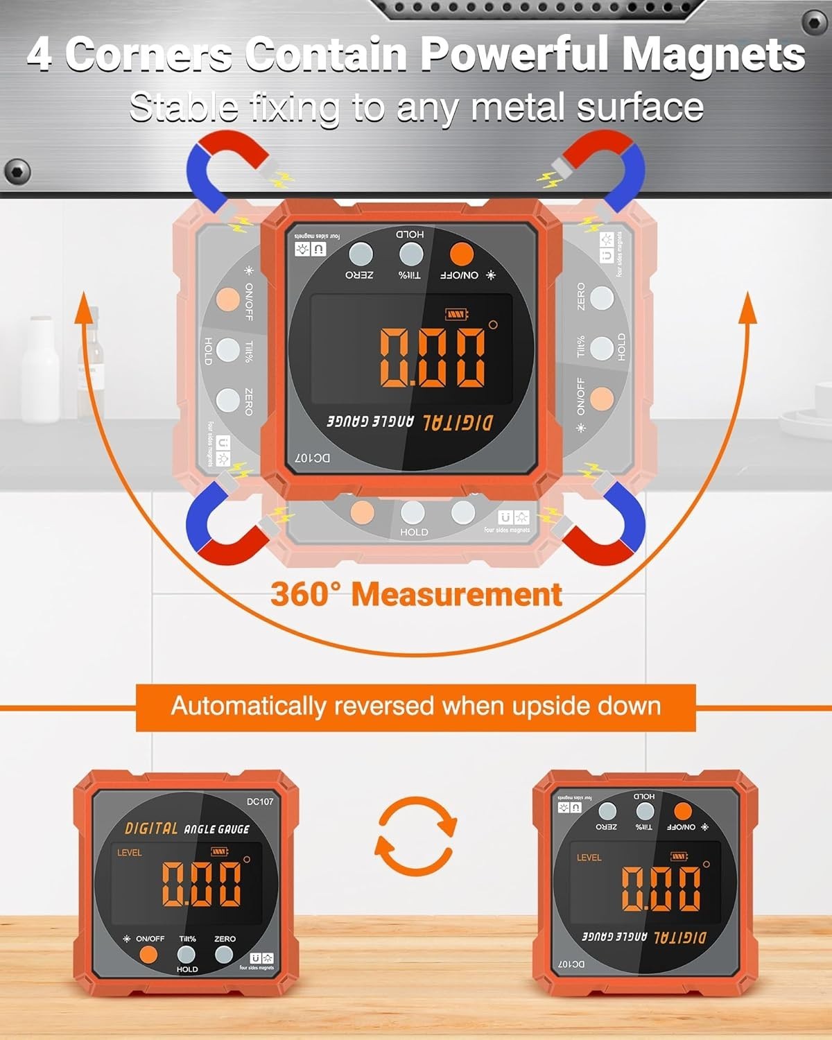 Compact Digital Level with Magnetic Base - Perfect for Home and Professional Use