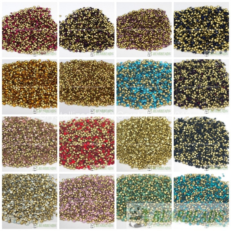 1440Pcs 10Gross Top Quality Czech Crystal  Rhinestones Round Pointed Foiled Back