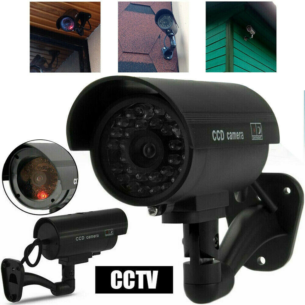 Wireless Fake CCTV Camera Outdoor Dummy Security Waterproof IR LED