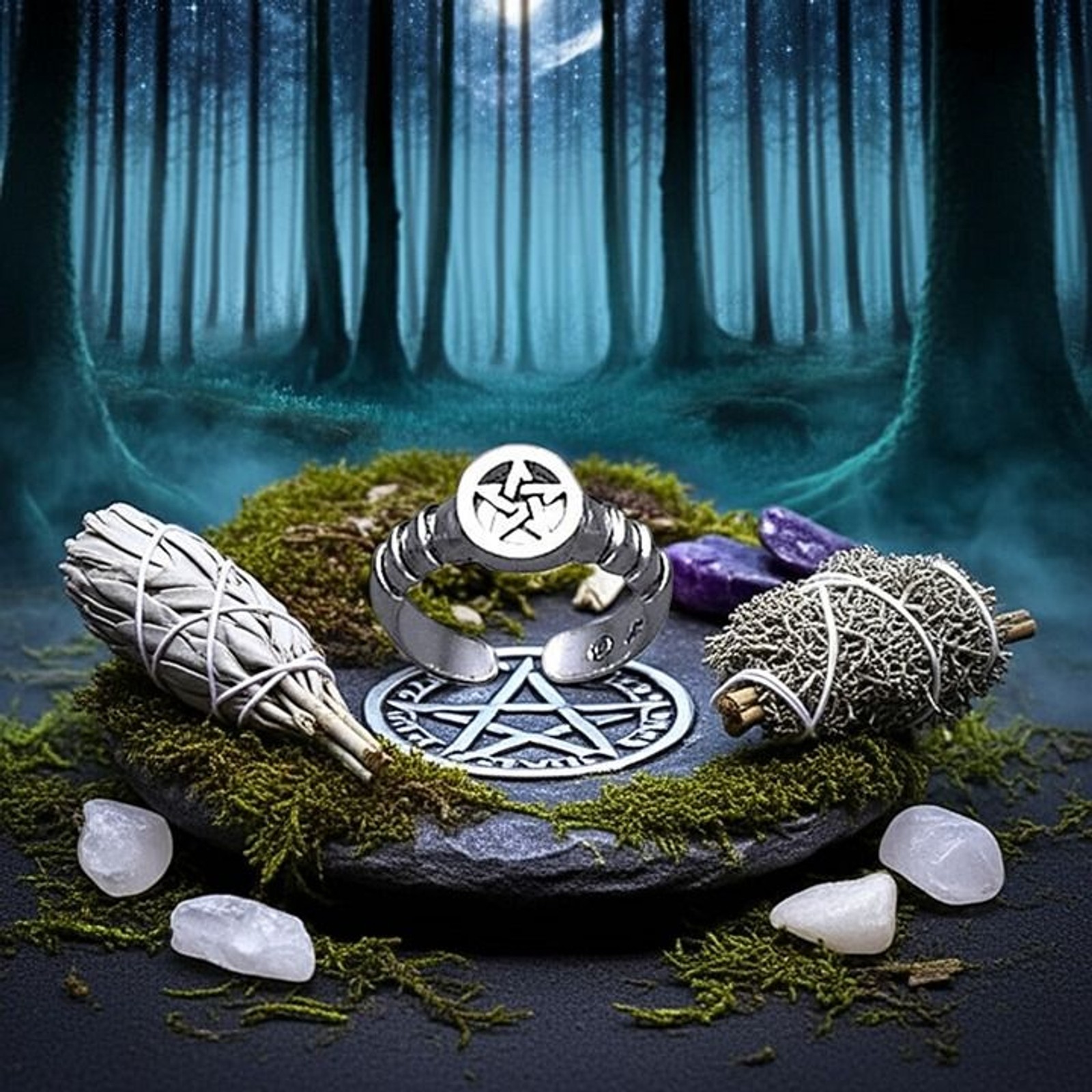Pentacle Protection Spiritual Harmony Sterling Silver Toe Ring