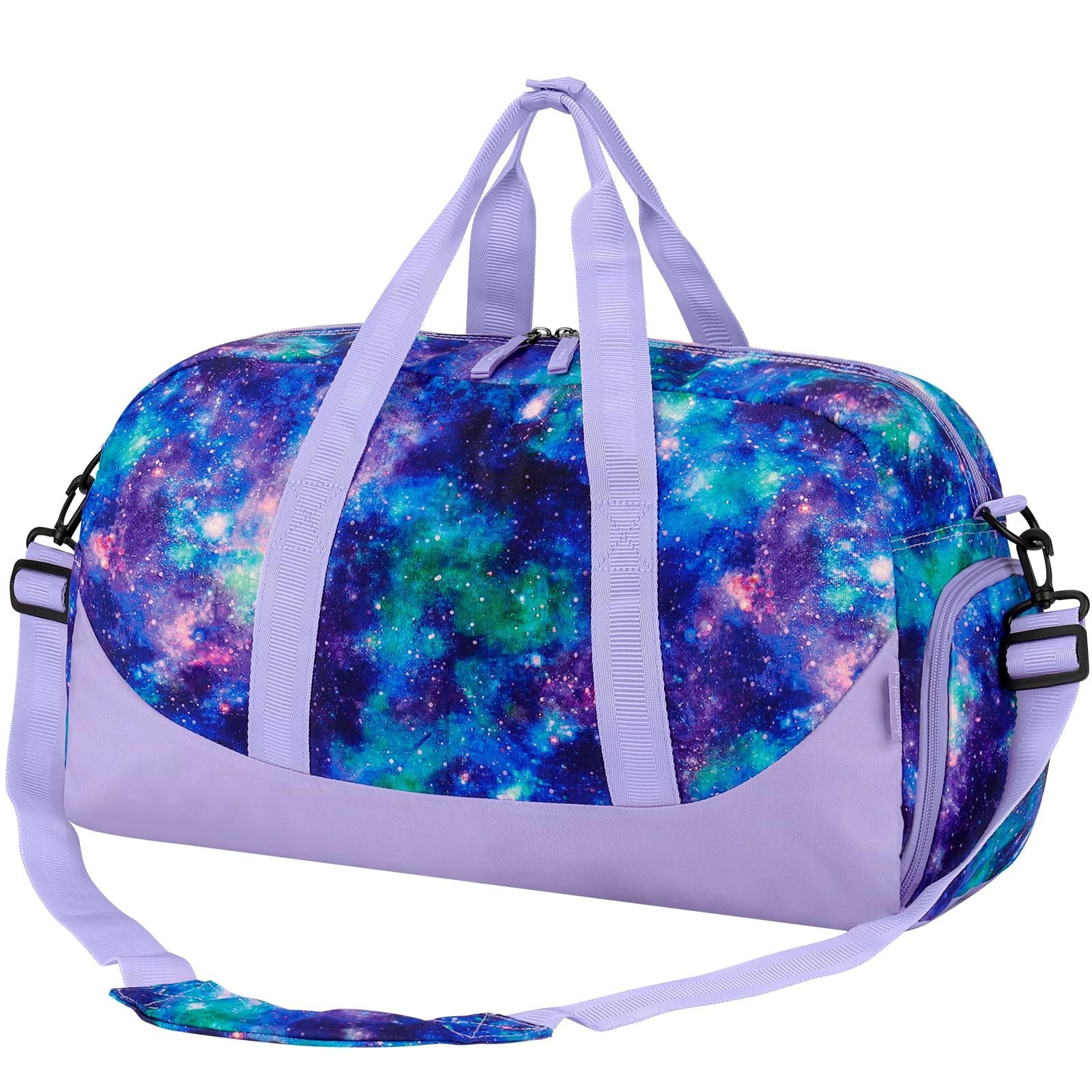 Kids Duffle Bag, Girls Galaxy Overnight Travel Bags for Kid with Shoes Compar...