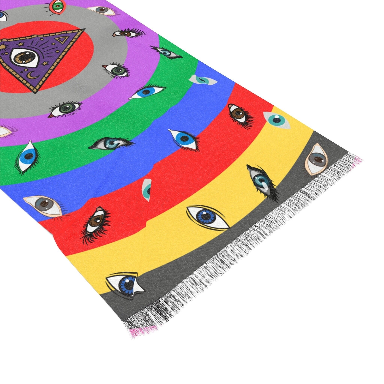 Eyes Festival Scarf Trippy Acid 27" x 73"
