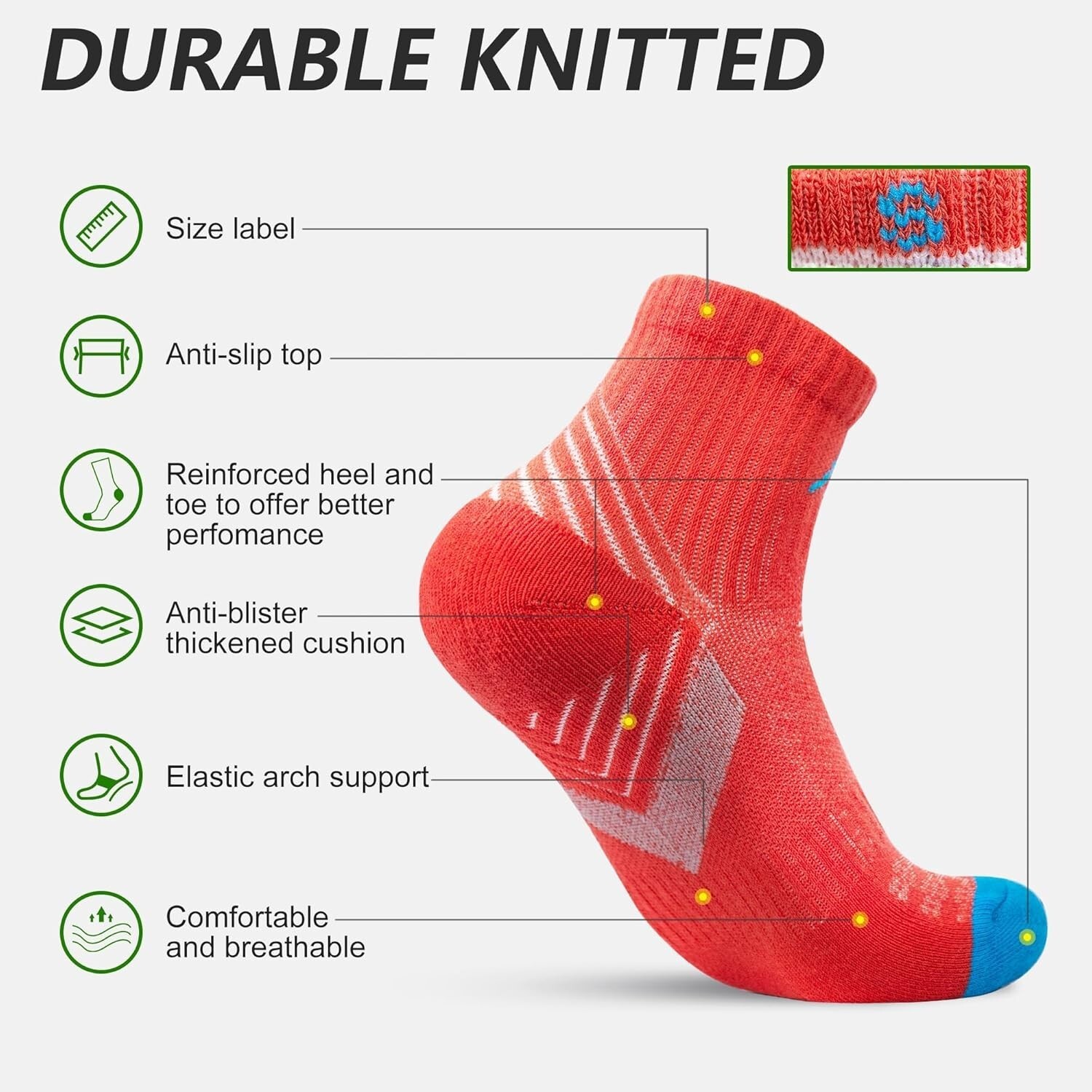Durable Merino Wool Hiking Socks for Women - 5-Pack with Blister Prevention