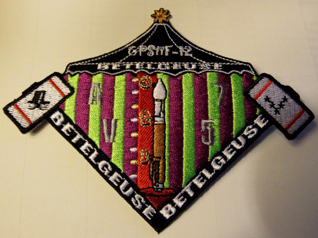 ATLAS V AV-057 GPS IIF-12 BETELGEUSE GLOBAL POSITIONING SATELLITE VEHICLE PATCH