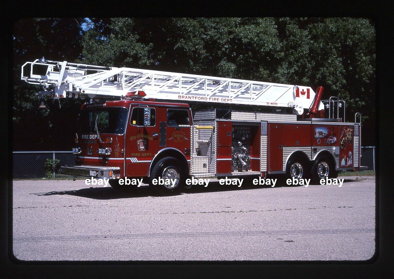 Brantford Ontario 1986 Duplex Thibault 100' Aerial Fire Apparatus Slide