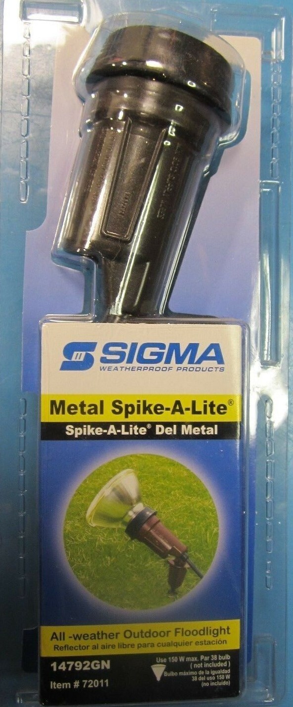 Free Ship, Sigma Electric 14792GN Spike-A-Lite, Holds up to 150watt par 38 Bulb