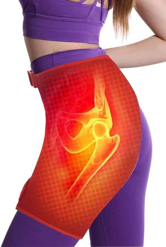 Electric Heated Hip Brace 3 Modes Vibration Hip Groin Massage Thigh Support Wrap