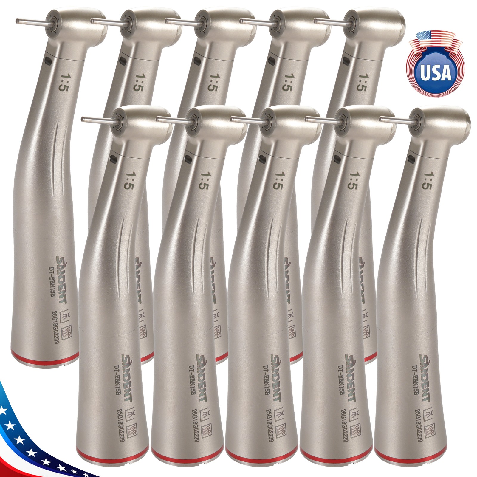 1-10* SANDENT Dental 1:5 Fiber Optic Contra Angle Increasing Handpiece Standard