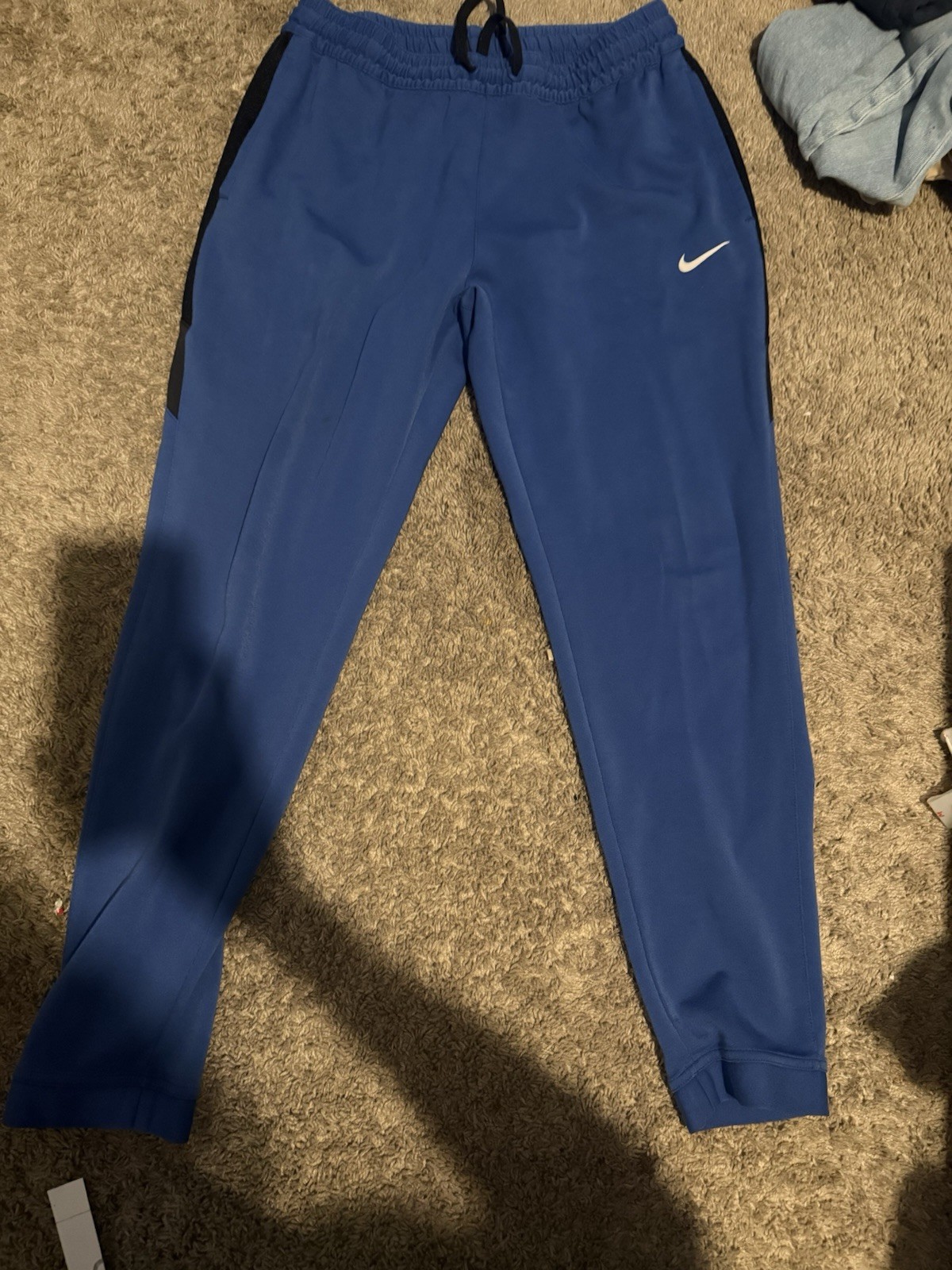 Nike Dri-FIT Men’s XL Jogger Pants Blue Polyester Drawstring Elastic Waist