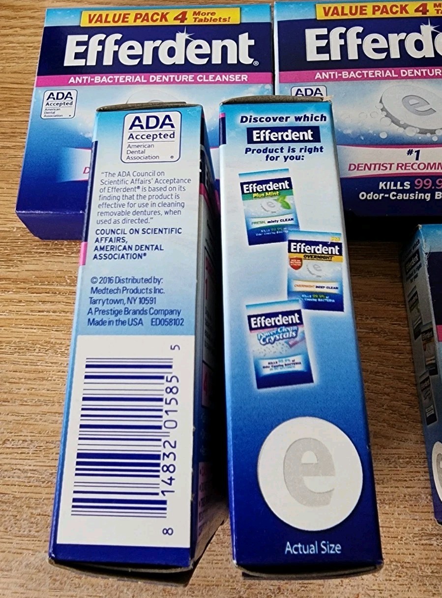(5) Efferdent Denture Cleanser Tablets Anti-Bacterial Complete Clean 20 Tablets