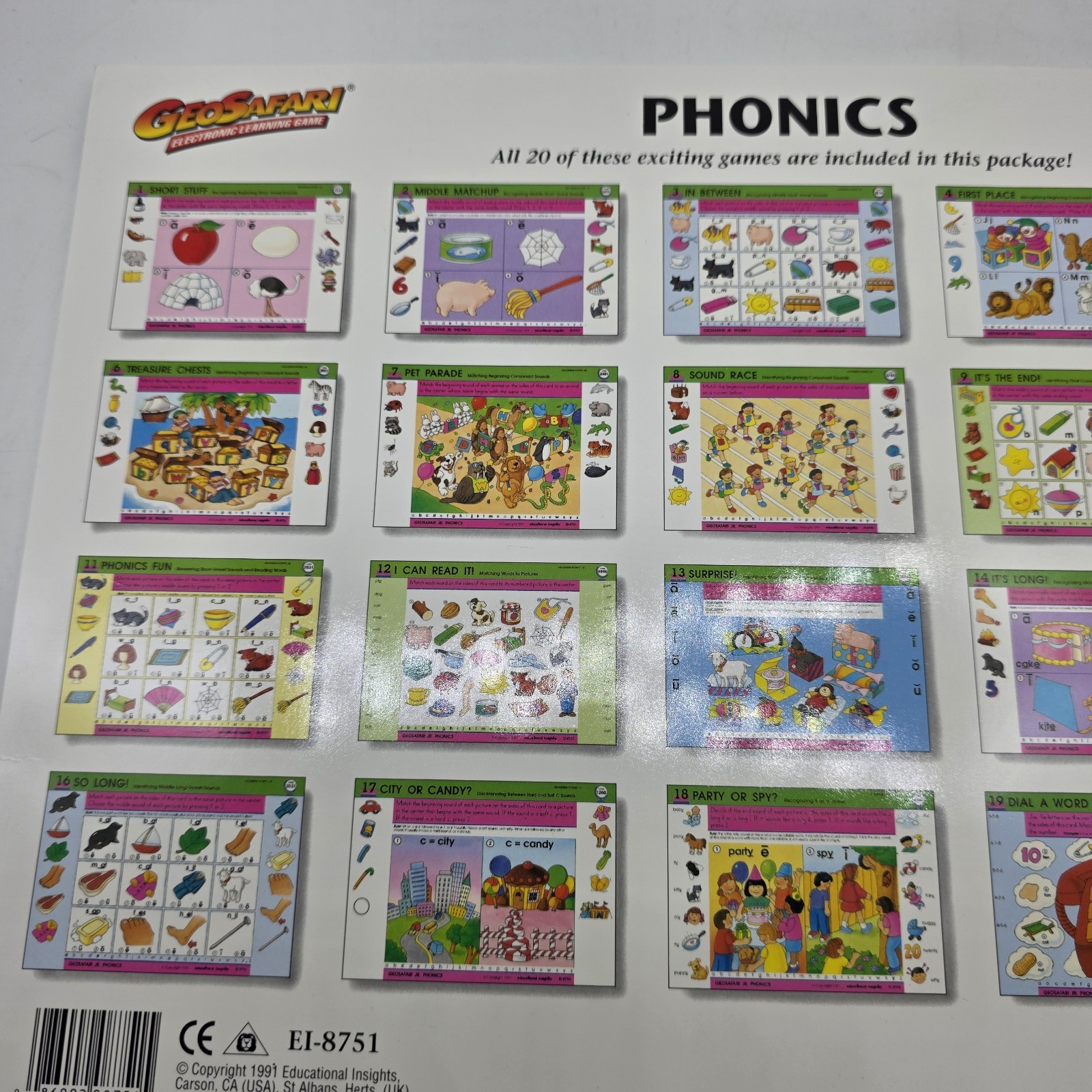 GeoSafari Card Sets 4 Jr Basic, Reading Games, Phonics, More World Geography