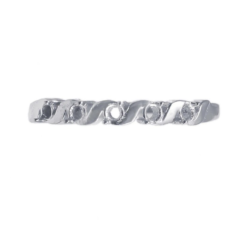 Sterling Silver 2 mm Round Semi Mount Ring Setting 2 mm Round Prong Ring Blank