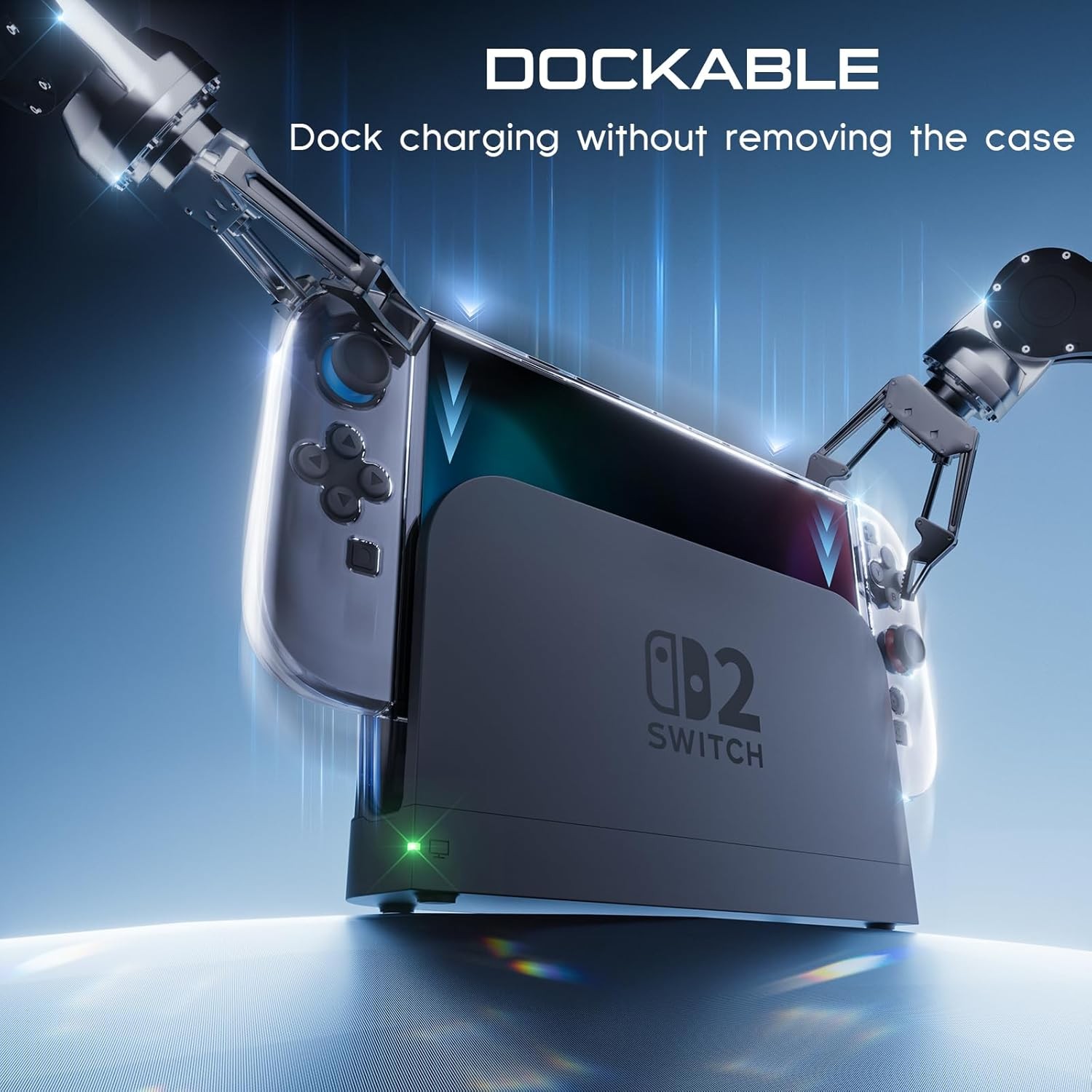 6 Silicone Thumb Caps + Dockable Cover TPU Case + Screen Protector for Switch 2