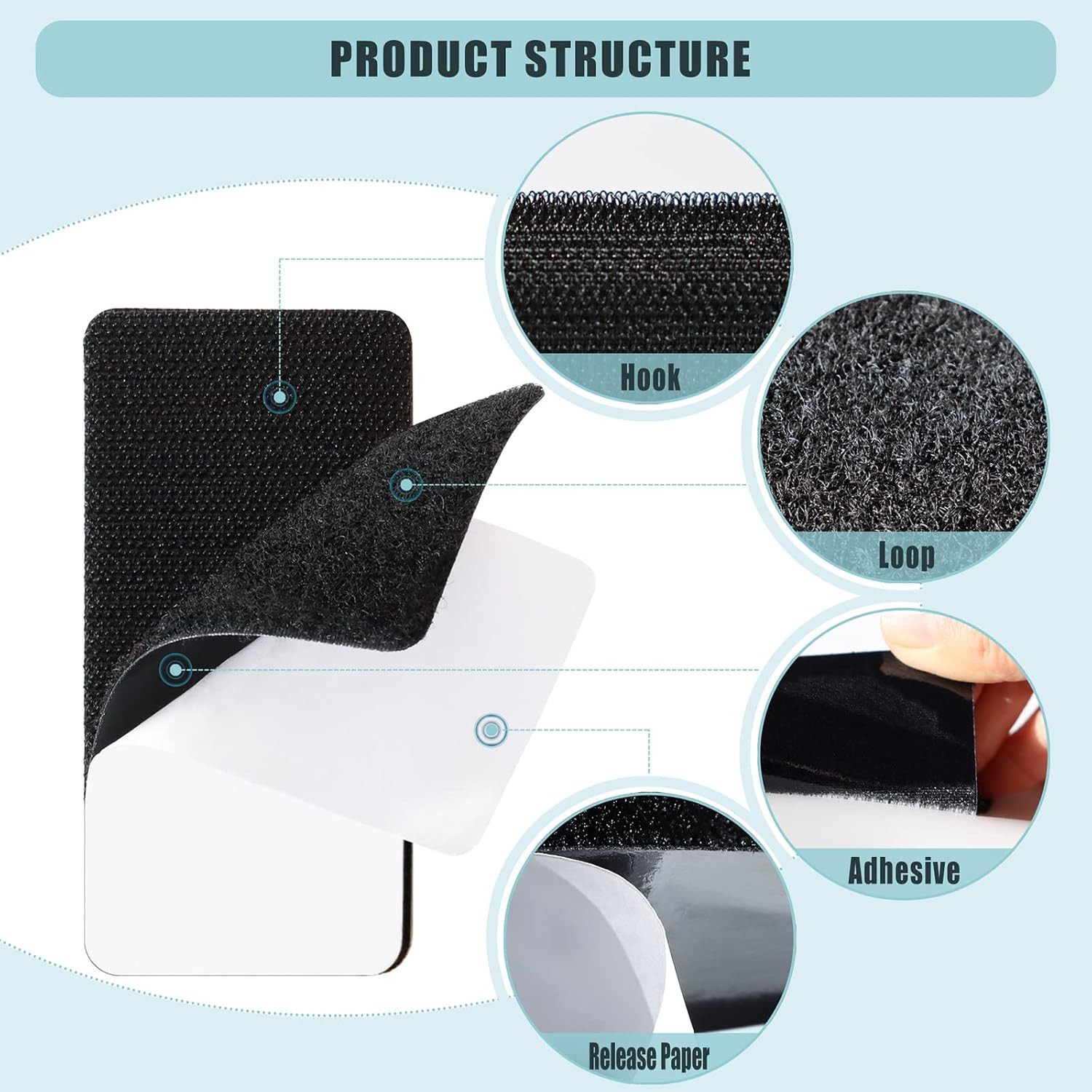 16 Sets 2X4 Inch Strips with Adhesive - Heavy Duty Hook and Loop Tape - Strength