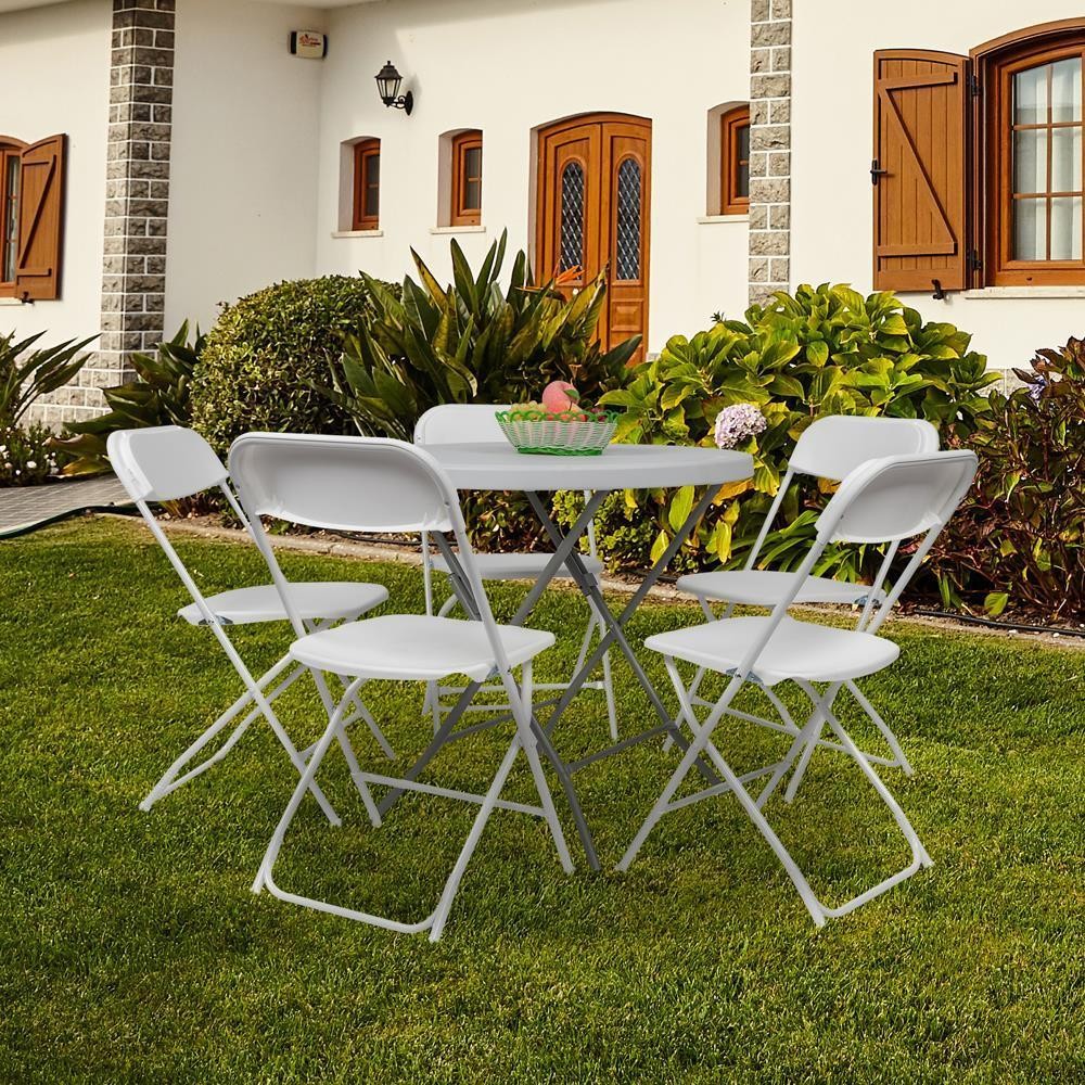 30 Pack Portable Folding Plastic Chair Set Steel Frame Chairs for Offices Room