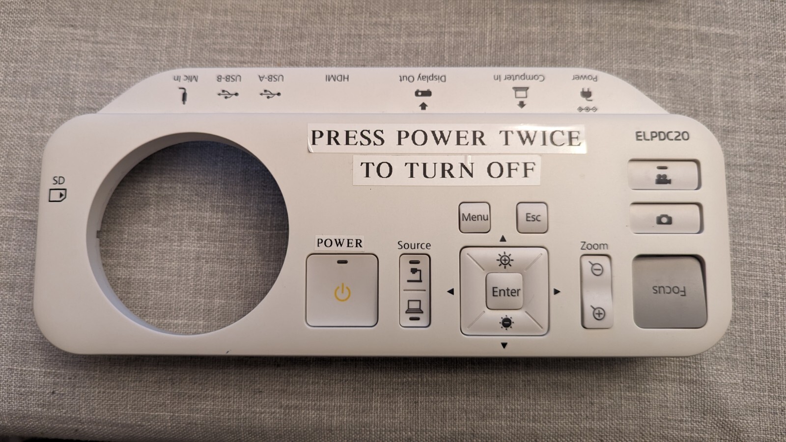EPSON ELPDC20 interface panel
