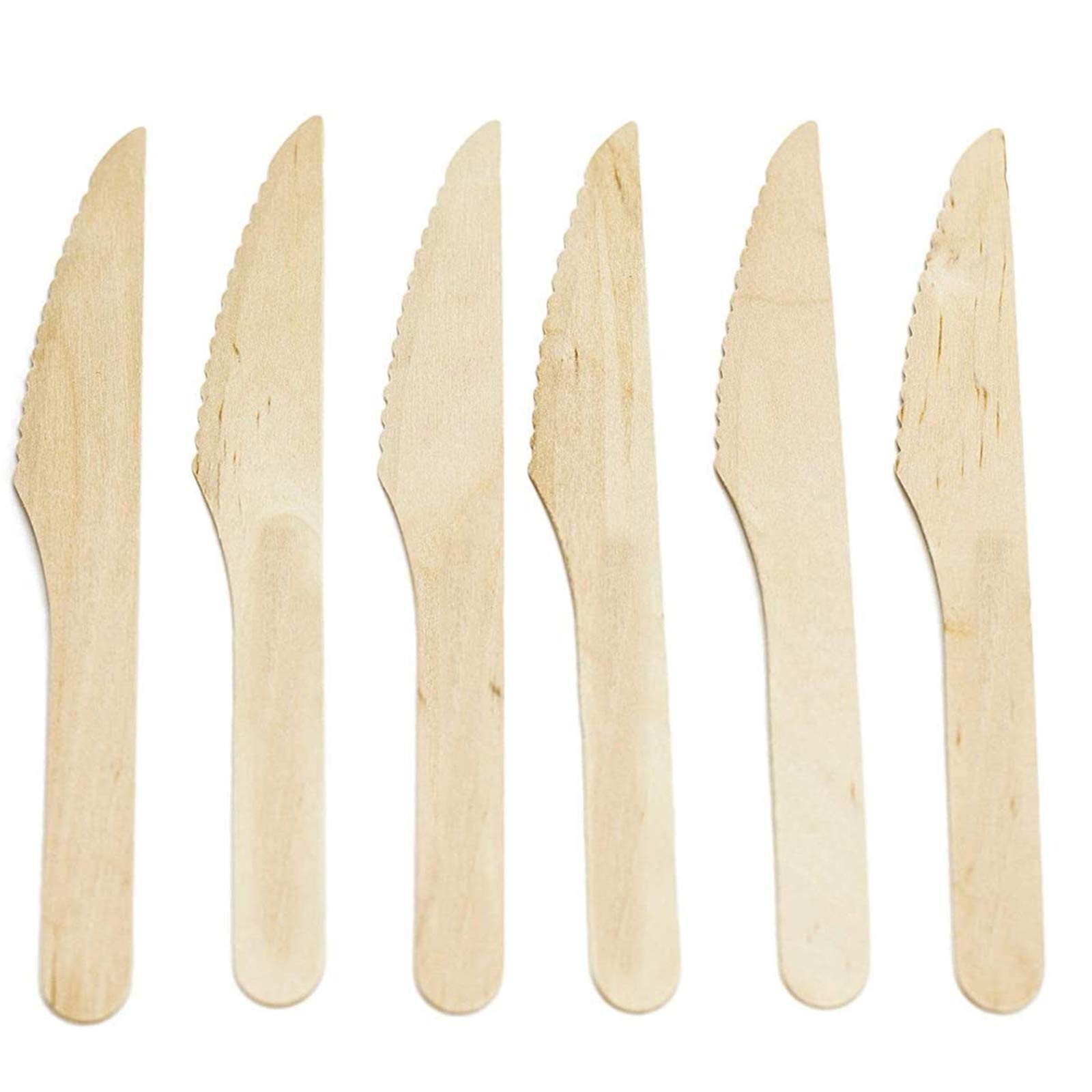 HUJI Wooden Knives - Disposable Wood Cutlery Silverware For Birthday Party Ev...
