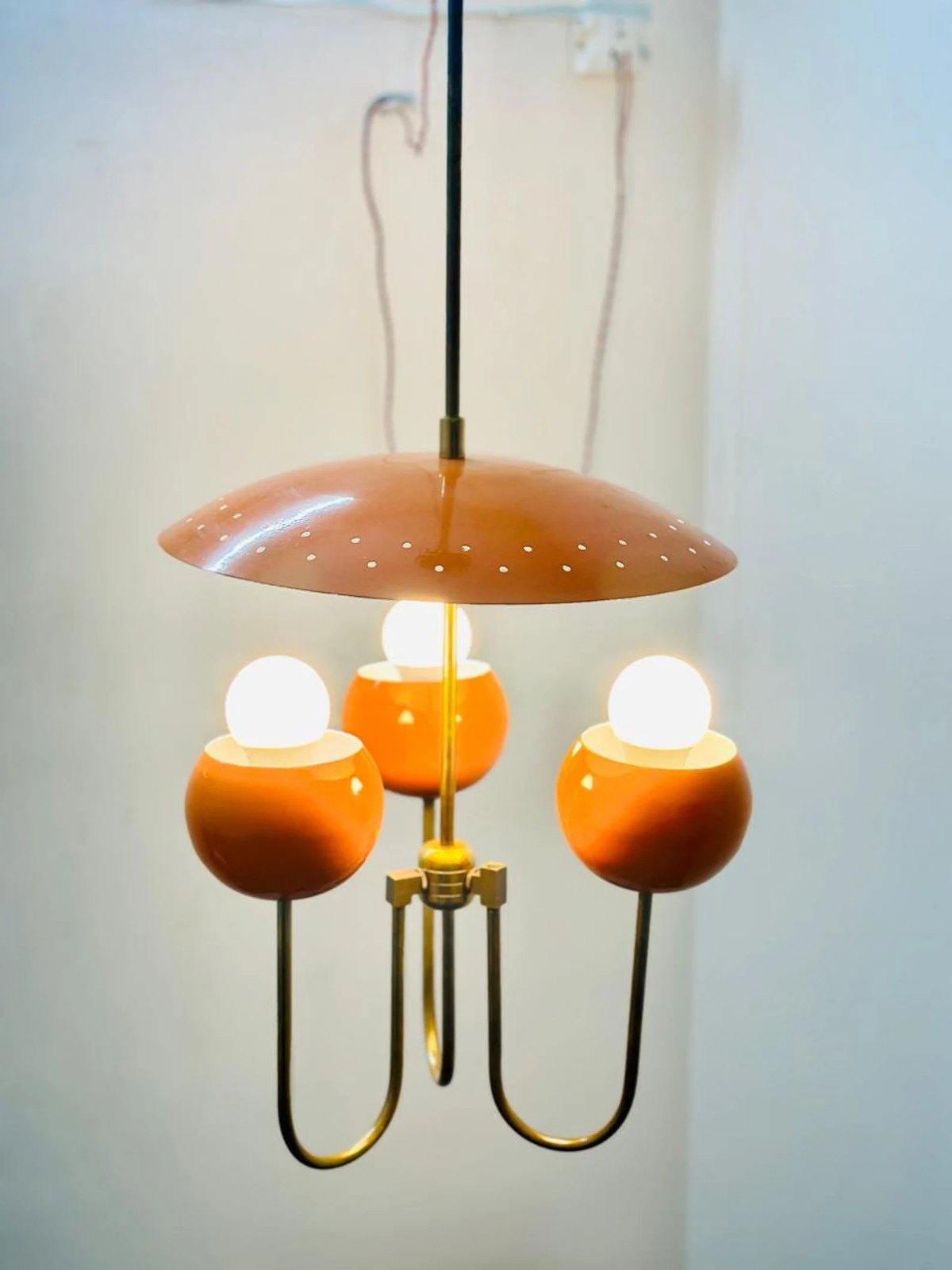 Mid Century Brass Chandelier Livingroom Celling Pendent light For Luxury Home