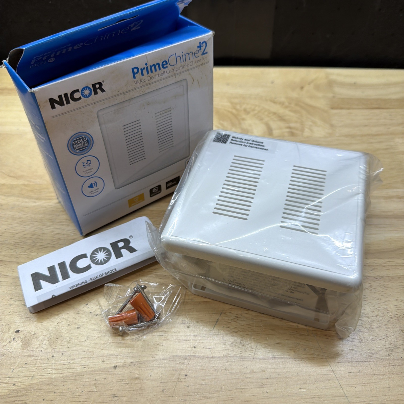 Nicor Lighting PRCP2 PrimeChime 2 Doorbell Chime Kit, White