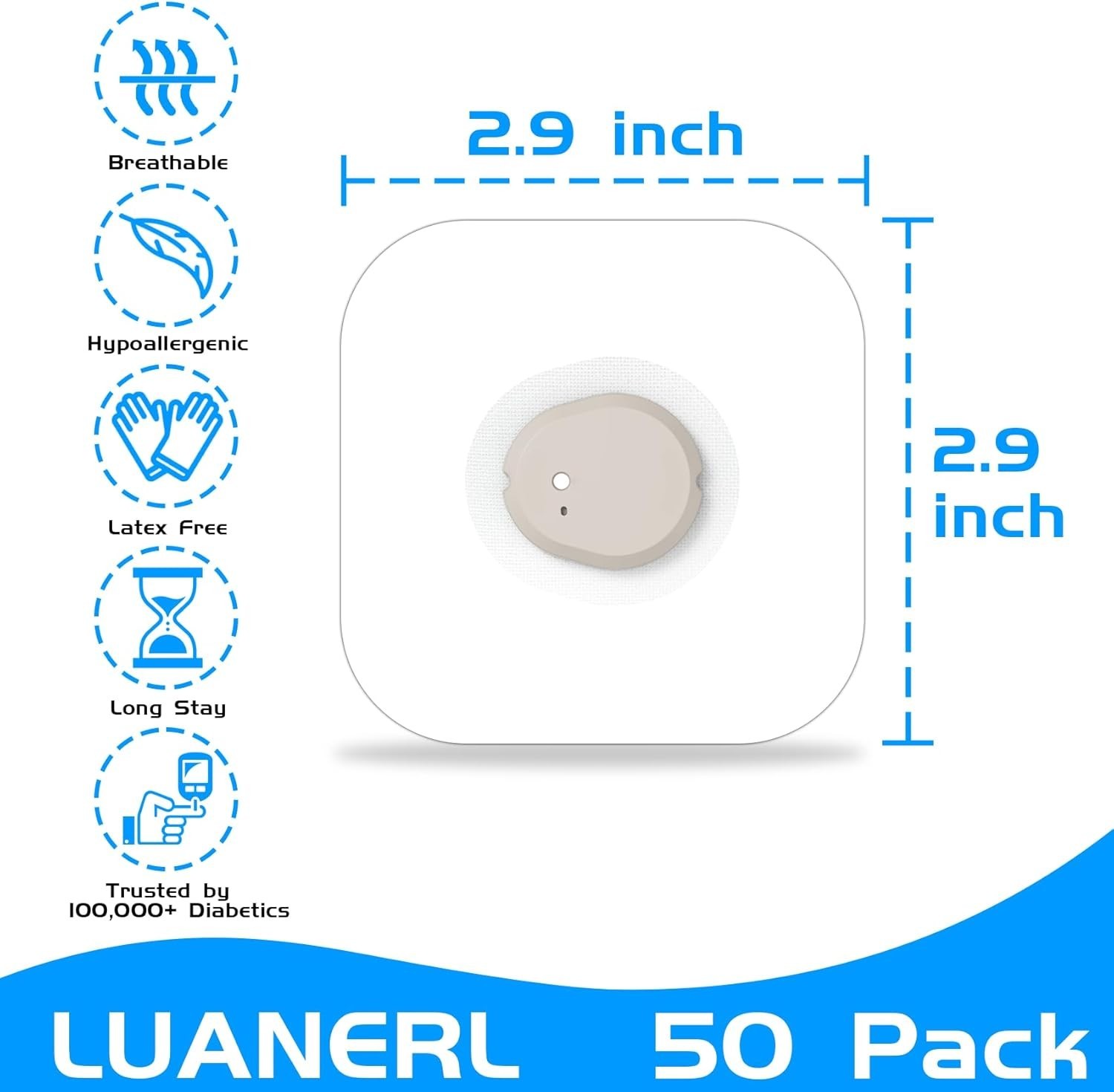 Dexcom g7 Over Patches Waterproof Full Coverage 50 Pack Breathable & Transpar...